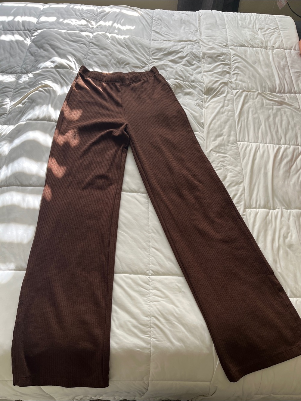 Choc brown ribbed pants